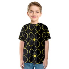 Yellow Flowers Kid s Sport Mesh Tee