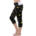 Yellow flowers Capri Yoga Leggings View2