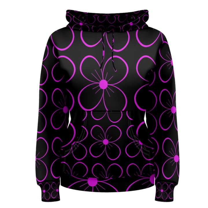 Purple floral pattern Women s Pullover Hoodie