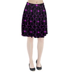 Purple Floral Pattern Pleated Skirt