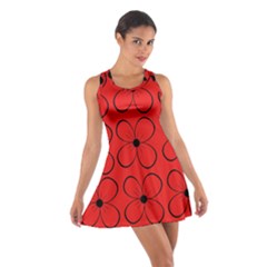 Red Floral Pattern Cotton Racerback Dress