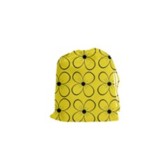 Yellow Floral Pattern Drawstring Pouches (xs) 