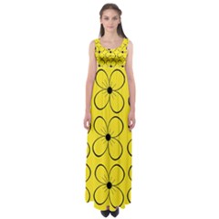 Yellow Floral Pattern Empire Waist Maxi Dress