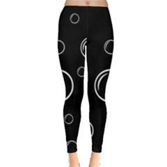 Black And White Bubbles Leggings  by Valentinaart