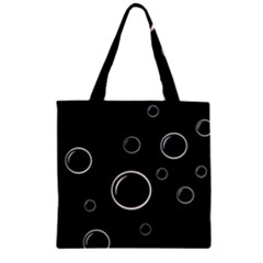 Black And White Bubbles Zipper Grocery Tote Bag by Valentinaart