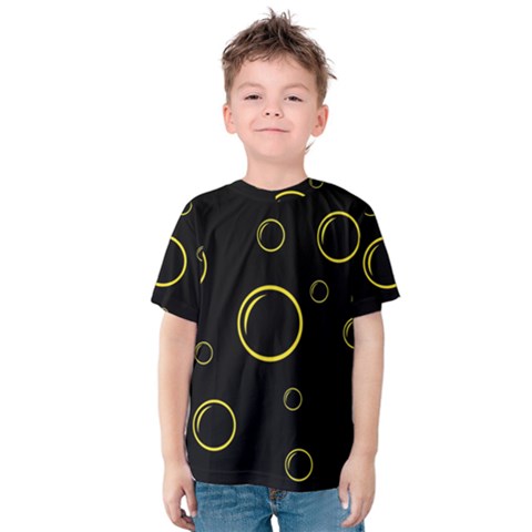 Yellow Bubbles Kid s Cotton Tee by Valentinaart