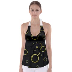 Yellow Bubbles Babydoll Tankini Top