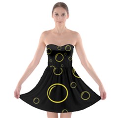 Yellow Bubbles Strapless Dresses by Valentinaart