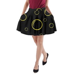 Yellow Bubbles A-line Pocket Skirt