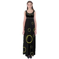 Yellow Bubbles Empire Waist Maxi Dress