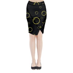 Yellow Bubbles Midi Wrap Pencil Skirt