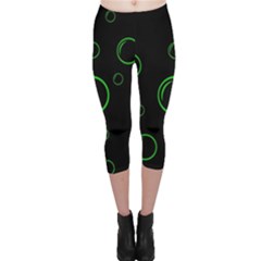 Green Buubles Pattern Capri Leggings  by Valentinaart