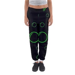 Green Buubles Pattern Women s Jogger Sweatpants by Valentinaart