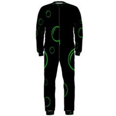 Green Buubles Pattern Onepiece Jumpsuit (men)  by Valentinaart