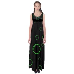 Green Buubles Pattern Empire Waist Maxi Dress