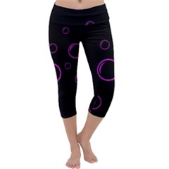 Purple Bubbles  Capri Yoga Leggings