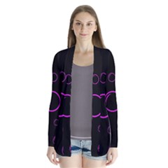 Purple Bubbles  Drape Collar Cardigan