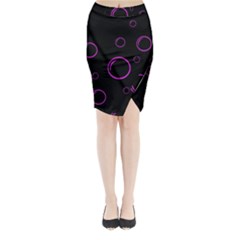 Purple Bubbles  Midi Wrap Pencil Skirt