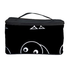 Black And White Birds Cosmetic Storage Case by Valentinaart