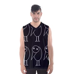 Black And White Birds Men s Basketball Tank Top by Valentinaart