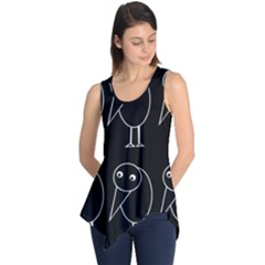 Black And White Birds Sleeveless Tunic