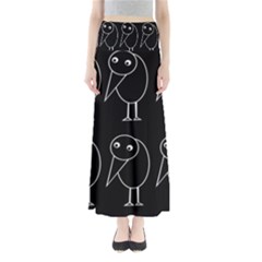 Black And White Birds Maxi Skirts