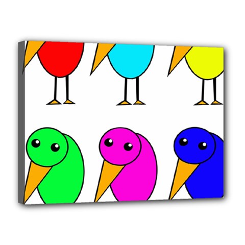 Colorful Birds Canvas 16  X 12  by Valentinaart