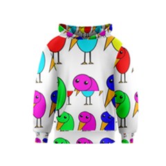 Colorful Birds Kids  Pullover Hoodie by Valentinaart