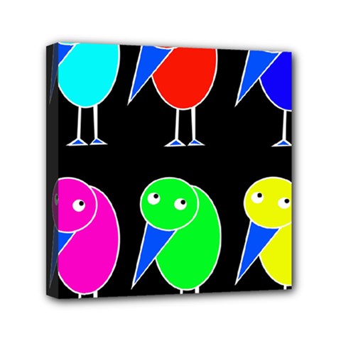 Colorful Birds Mini Canvas 6  X 6  by Valentinaart