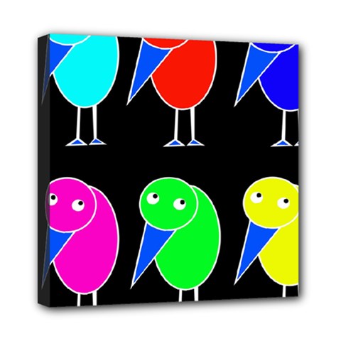 Colorful Birds Mini Canvas 8  X 8  by Valentinaart