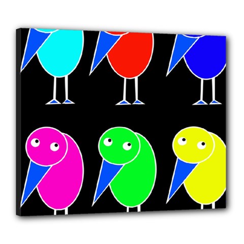 Colorful Birds Canvas 24  X 20  by Valentinaart