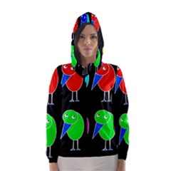 Colorful Birds Hooded Wind Breaker (women) by Valentinaart