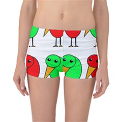 Green And Red Birds Boyleg Bikini Bottoms by Valentinaart