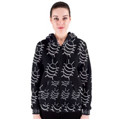 Bugs Pattern Women s Zipper Hoodie by Valentinaart