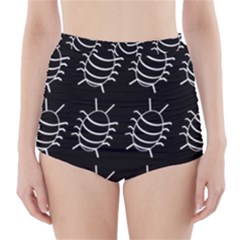 Bugs Pattern High-waisted Bikini Bottoms