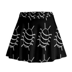 Bugs Pattern Mini Flare Skirt