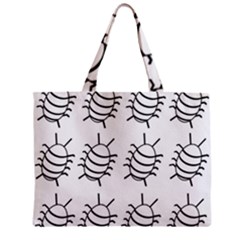 White bug pattern Zipper Mini Tote Bag