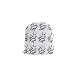 White Bug Pattern Drawstring Pouches (xs) 