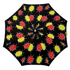 Red And Yellow Bugs Pattern Straight Umbrellas