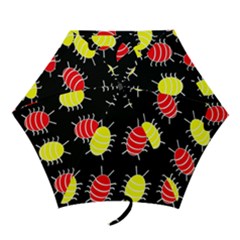 Red And Yellow Bugs Pattern Mini Folding Umbrellas by Valentinaart