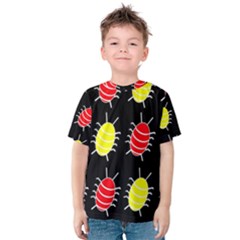 Red And Yellow Bugs Pattern Kid s Cotton Tee