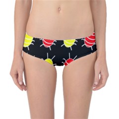 Red And Yellow Bugs Pattern Classic Bikini Bottoms by Valentinaart