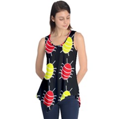 Red And Yellow Bugs Pattern Sleeveless Tunic by Valentinaart