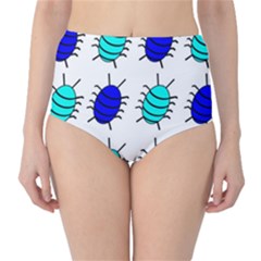 Blue Bugs High-waist Bikini Bottoms by Valentinaart