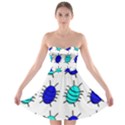 Blue bugs Strapless Dresses View1