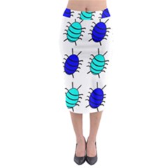 Blue Bugs Midi Pencil Skirt