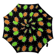 Green And Orange Bug Pattern Hook Handle Umbrellas (medium)