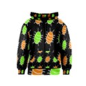 Green and orange bug pattern Kids  Zipper Hoodie View1