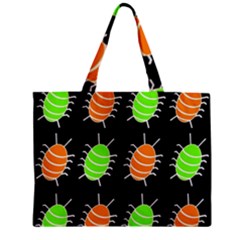 Green And Orange Bug Pattern Zipper Mini Tote Bag by Valentinaart