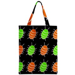 Green And Orange Bug Pattern Zipper Classic Tote Bag